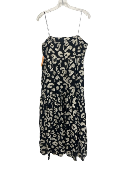 Hunter Bell Size Large Black & Cream White Cotton Blend Spaghetti Strap Dress Black & Cream White / Large
