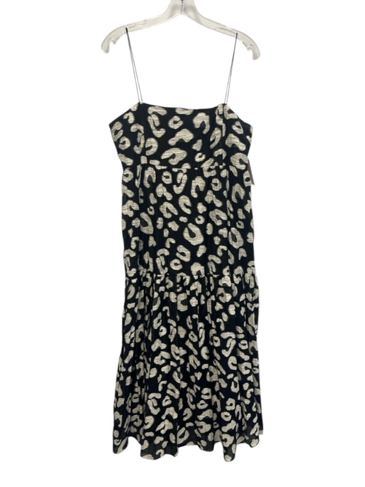 Hunter Bell Size Large Black & Cream White Cotton Blend Spaghetti Strap Dress Black & Cream White / Large