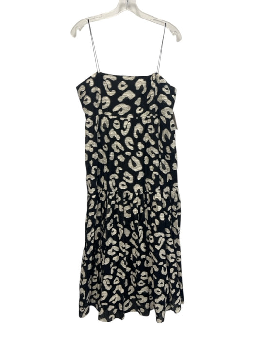 Hunter Bell Size Large Black & Cream White Cotton Blend Spaghetti Strap Dress Black & Cream White / Large