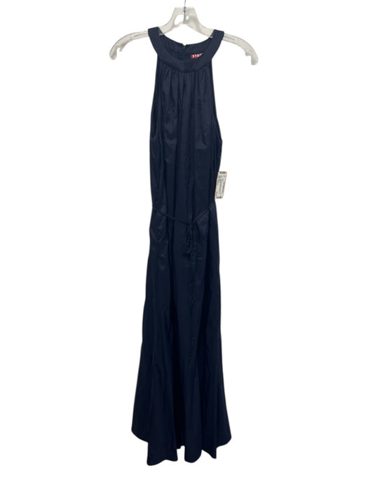 Staud Size Medium Navy Blue Nylon Sleeveless Gathered Pockets Maxi Dress Navy Blue / Medium