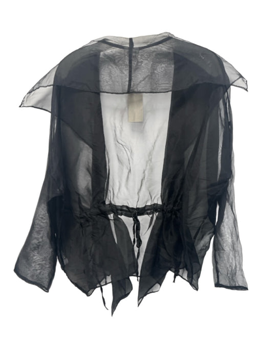 Planet by Lauren G Size One Size Black Silk Long Sleeve Drawstring Jacket Black / One Size