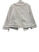 Ann Mashburn Size Medium White Cotton Denim Long Sleeve Fringe Open Front Jacket White / Medium