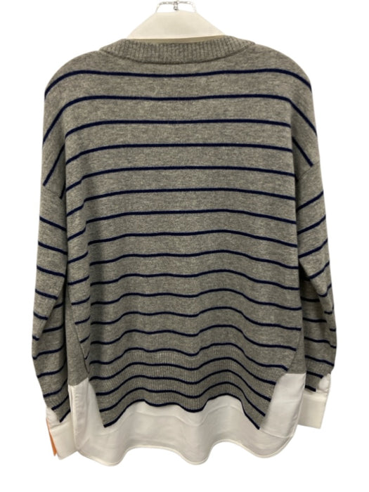 Brochu Walker Size Medium Gray, Blue, White Wool Blend Long Sleeve Sweater Gray, Blue, White / Medium