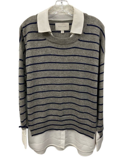Brochu Walker Size Medium Gray, Blue, White Wool Blend Long Sleeve Sweater Gray, Blue, White / Medium
