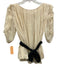 3.1 Phillip Lim Size 4 Cream White & Black Silk Long puff sleeve Pleated Top Cream White & Black / 4