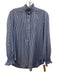 Tuckernuck Size Medium Blue & White Polyester Long Sleeve Striped Ruffles Top Blue & White / Medium