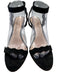 Loeffler Randall Shoe Size 9 Black Leather Suede Ankle Strap Scalloped Sandals Black / 9