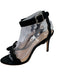Loeffler Randall Shoe Size 9 Black Leather Suede Ankle Strap Scalloped Sandals Black / 9