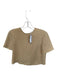 Tibi Size Est S Tan Short Sleeve Crinkle Back Zip Top Tan / Est S