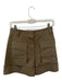 Tibi Size 0 Taupe Cotton High Waist Front Pockets Cuffed Shorts Taupe / 0