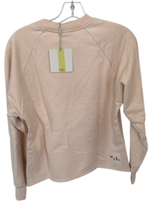 Tibi Size XS Blush Cotton Long Sleeve Gathered Side Sweatshirt Blush / XS