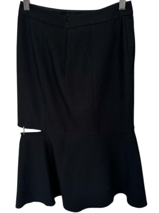 Tibi Size Est S Black Polyester Blend High Waist Cut Out Midi Skirt Black / Est S