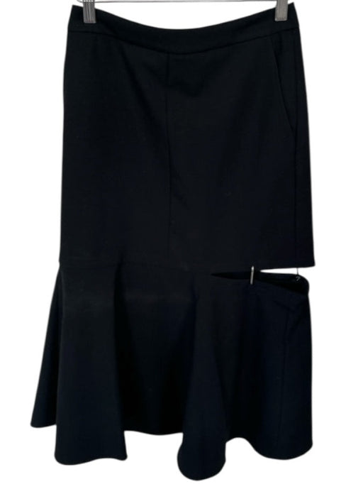 Tibi Size Est S Black Polyester Blend High Waist Cut Out Midi Skirt Black / Est S