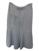 Tibi Size S Light Gray High Waist Stitching Detail Flare Midi Skirt Light Gray / S