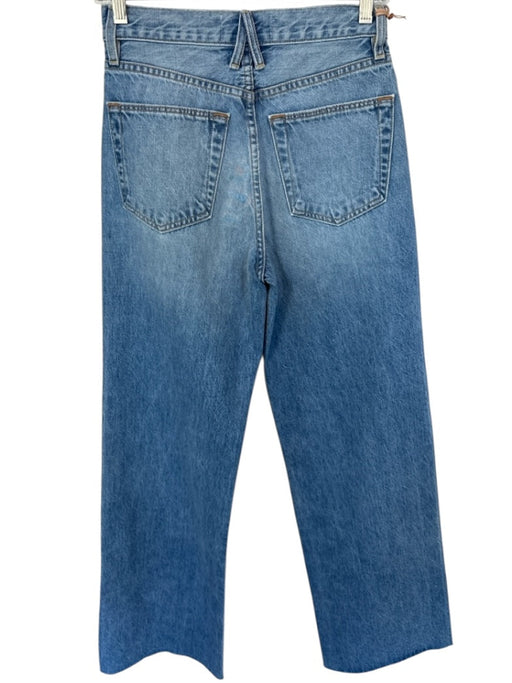 Slvrlake Size 26 Med Light Wash Cotton High Waist Wide Leg Raw Hem Jeans Med Light Wash / 26