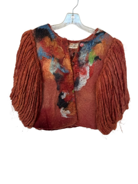 Teresa Shapiro Size Est S Burnt Orange & Multi Wool Blend Water Color Sweater Burnt Orange & Multi / Est S