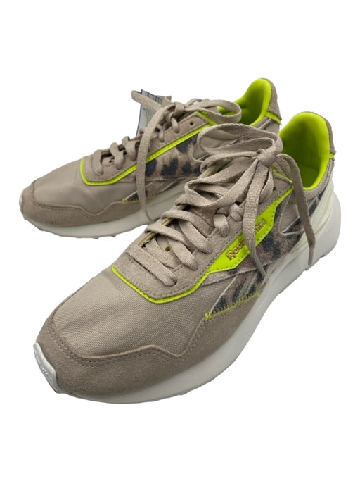 Reebok Shoe Size 8 Tan & neon yellow Synthetic Laces Running Sneakers Tan & neon yellow / 8