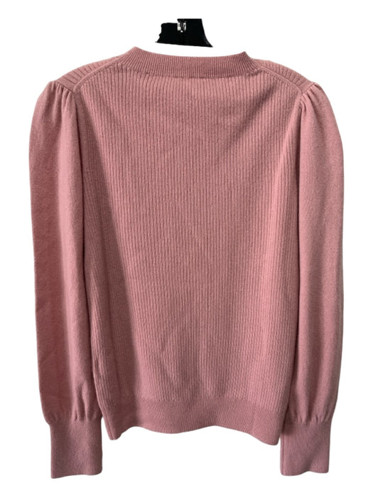 Rebecca Taylor Size L Pink Cashmere Ribbed Long Balloon Sleeve Sweater Pink / L