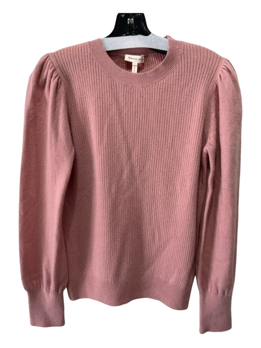 Rebecca Taylor Size L Pink Cashmere Ribbed Long Balloon Sleeve Sweater Pink / L