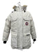 Canada Goose Size Small White & Black Polyester & Cotton Fur Hood Zip Up Coat White & Black / Small