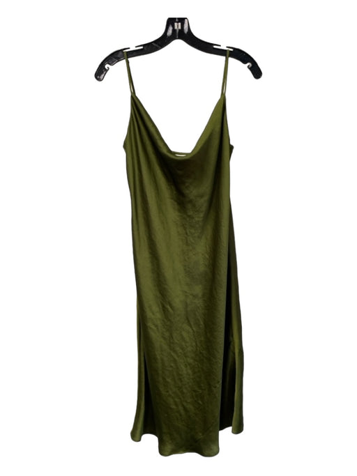 Wilfred Size Medium Forest Green Polyester Slip Dress Adjustable Straps Dress Forest Green / Medium