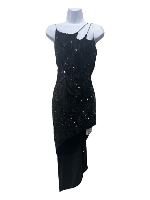 Itsnikar Size Large Black Polyester Blend Velvet Sequined Spaghetti Strap Dress Black / Large