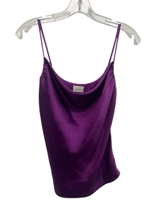 Wilfred Size M Purple Polyester Satin Spaghetti Straps Ruched Top Purple / M