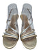 Reformation Shoe Size 9 Gold & Silver Leather Strappy Block Heel Sandals Gold & Silver / 9