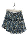 Misa Size M Navy & Green Polyester Blend Metallic Floral Skirt Navy & Green / M