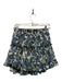 Misa Size M Navy & Green Polyester Blend Metallic Floral Skirt Navy & Green / M