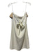 Prairie New York Size S white & tan Polyester Strapless Ruffles Back Tie Dress white & tan / S