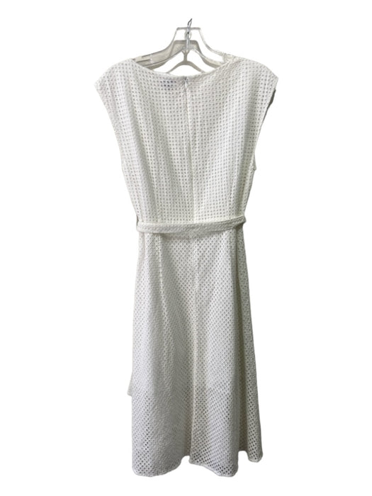 Theory Size 8 White Cotton Tank Perforated Geometric Lined Dress White / 8