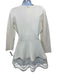 Lela Rose Size M White Viscose Blend Long Sleeve Lace Hem Flare Bottom Top White / M