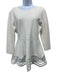 Lela Rose Size M White Viscose Blend Long Sleeve Lace Hem Flare Bottom Top White / M