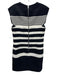 Derek Lam Size 8 Black & Cream White Acrylic Blend Striped Sleeveless Dress Black & Cream White / 8