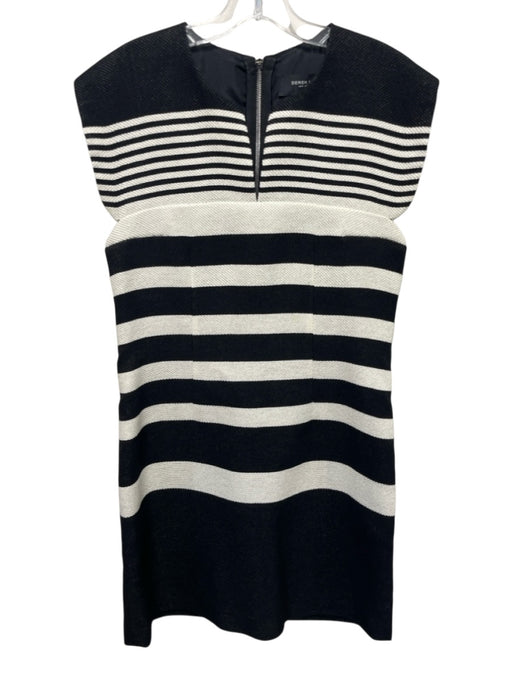 Derek Lam Size 8 Black & Cream White Acrylic Blend Striped Sleeveless Dress Black & Cream White / 8