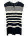 Derek Lam Size 8 Black & Cream White Acrylic Blend Striped Sleeveless Dress Black & Cream White / 8