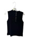 M.M. Lafleur Size S Black Viscose & Nylon Ribbed High Neck Button Sleeveless Top Black / S