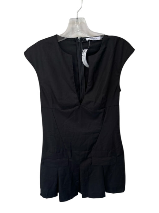 Peppermayo Size 8 Black Rayon & Polyester V Neck Pocket Sleeveless Dress Black / 8