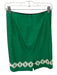 Boden Size 4R Green & White Cotton Embroidered Knee Length Pencil Skirt Skirt Green & White / 4R