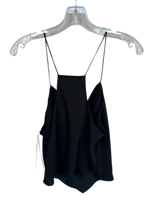 Joe's Size L Black Recycled Polyester Spaghetti Strap Cowl Neck Racerback Top Black / L