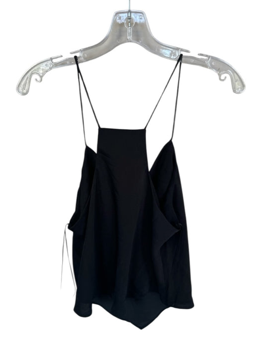 Joe's Size L Black Recycled Polyester Spaghetti Strap Cowl Neck Racerback Top Black / L