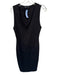Zara Size S Black Cotton Blend V Neck Sleeveless Midi Pencil Dress Black / S