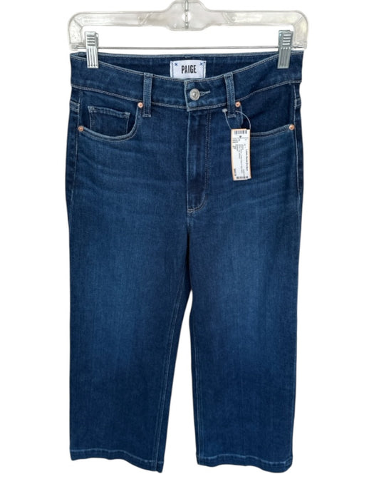Paige Size 27 Dark Wash Cotton Blend High Waist Wide Leg Jeans Dark Wash / 27