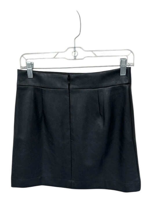 J. Crew Size 4 Black Vegan Leather Back Zip Skirt Black / 4