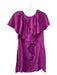 Ulla Johnson Size 6 Purple Ruffle Detail Midi V Neck Solid Dress Purple / 6