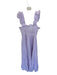 Hill House Size M Purple & White Linen Sleeveless Striped Smocked Maxi Dress Purple & White / M
