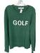 Ellsworth & Ivey Size M Green & White Cotton Long Sleeve Golf Knit Sweater Green & White / M