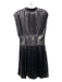 Banana Republic Size 6 Metallic Black Polyester Pleated V Neck Sleeveless Dress Metallic Black / 6