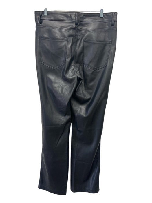 Zara Size 8 Black Faux Leather Button & Zip Straight Pants Black / 8